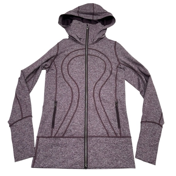 Lululemon Stride Jacket II Luon Hooded Size 4 Heathered Cherry Athleisure Yoga - Picture 14 of 16